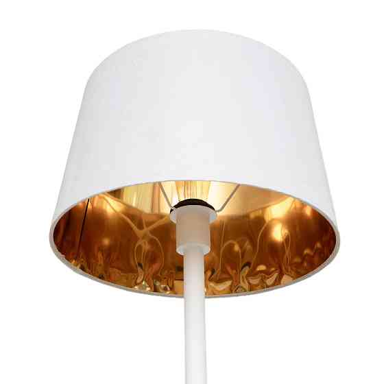 Торшер MSK Electric Palermo с белым плафоном из ткани под лампу Е27 с белым основанием NL 3621 WH+WH Одесса