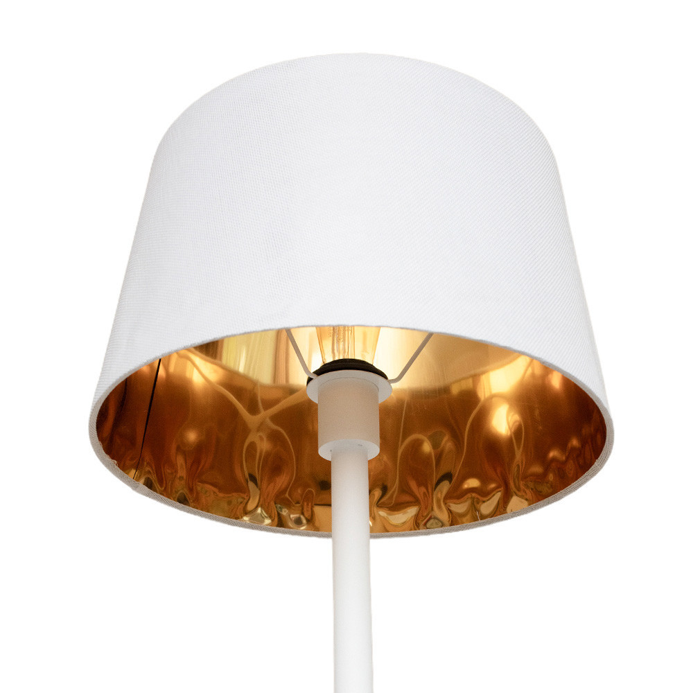 Торшер MSK Electric Palermo с белым плафоном из ткани под лампу Е27 с белым основанием NL 3621 WH+WH Одесса - изображение 3