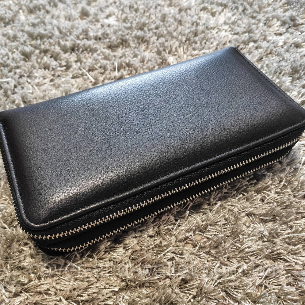 Мужской кошелек клатч на две молнии черного цвета MD 207 Киев - изображение 1