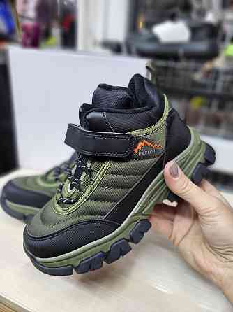 Детские зимние термо ботинки для мальчиков waterproof  хаки 34 (22см) Николаев