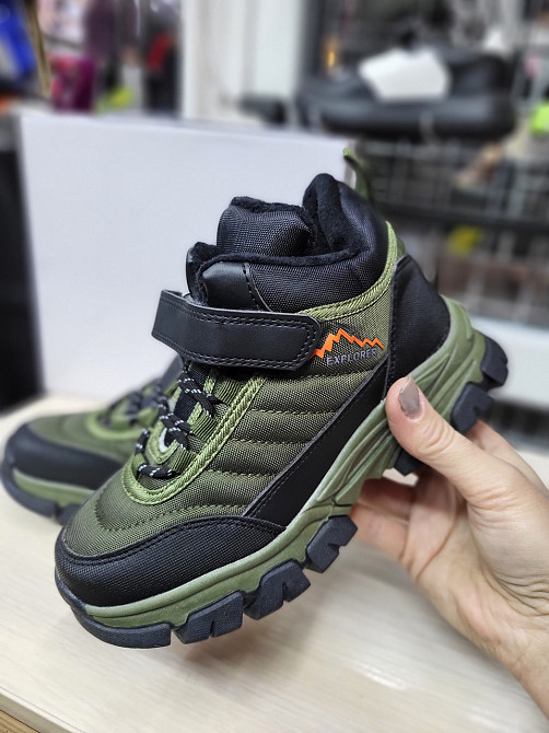 Детские зимние термо ботинки для мальчиков waterproof  хаки 34 (22см) Николаев - изображение 1