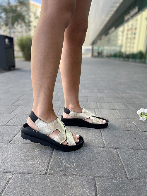 Abbi Босоніжки жіночі ABBI C110-06 золото (літо, шкіра натуральна) (3831) лише 38р. Коломыя - изображение 6