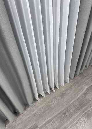 Шторна тканина Шеніл однотонний колір світло-сірий 1689ш Київ