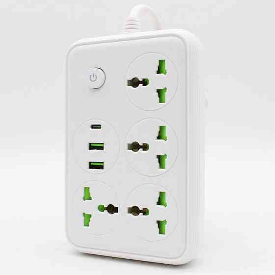 Сетевой фильтр 2м,2500Вт (4х220В+2хUSB+1хType-C),T60 SBR Киев