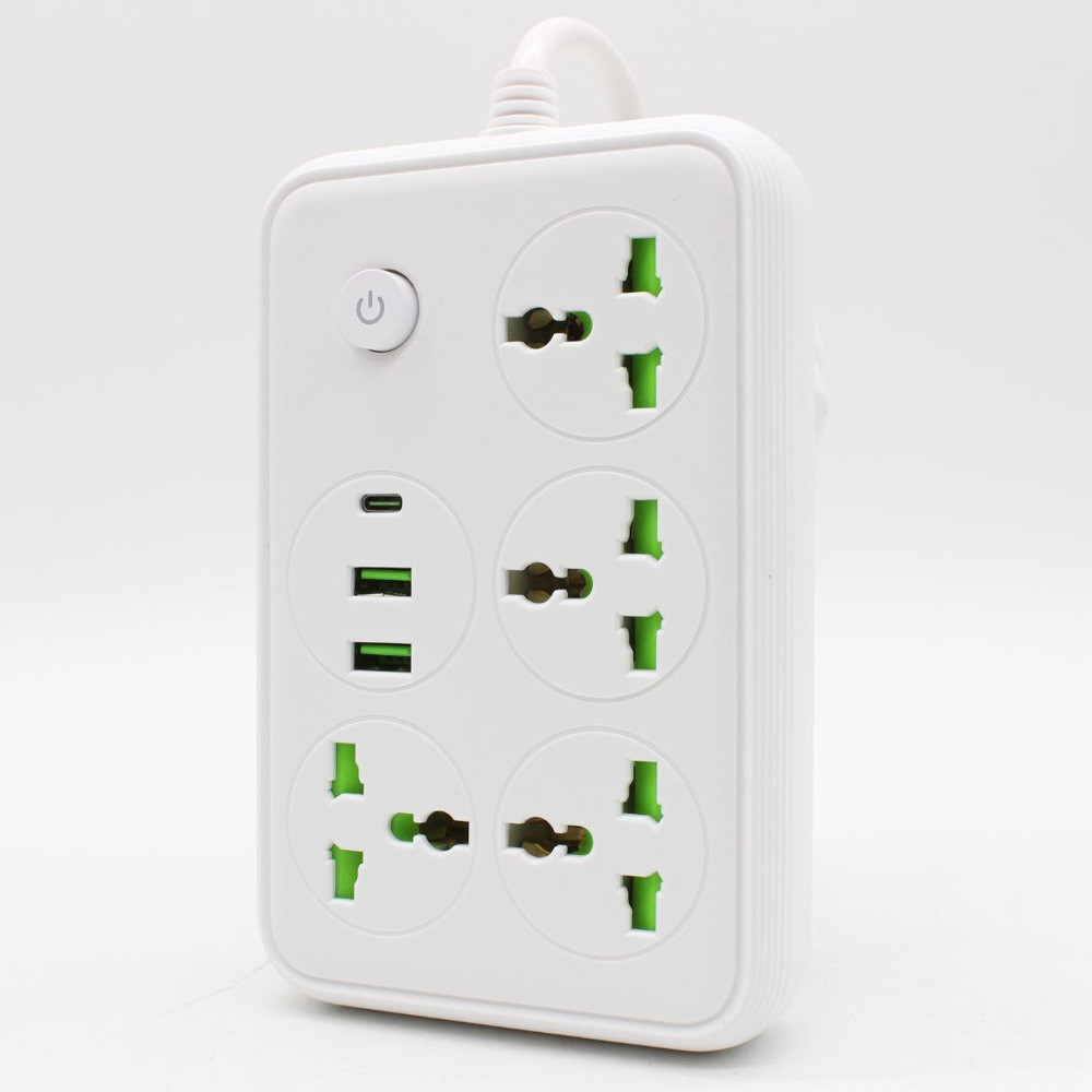 Мережевий фільтр 2м,2500Вт (4х220В+2хUSB+1хType-C),T60 SBR Київ - фото 3