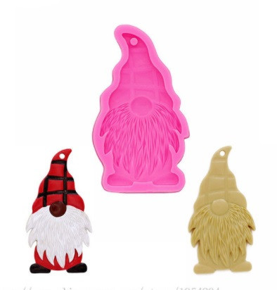 Молд новогодний Гном 70 на 44 мм розовый Киев - изображение 3