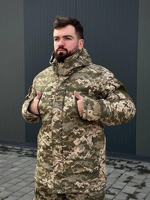 Зимовий чоловічий піксельний бушлат ММ-14 тепла армійська куртка бушлат ріп стоп для військовослужбовця Львів - фото 6