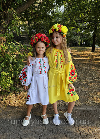 Плаття вишиванка біло-червоне з маками для дівчинки Кривий Ріг - фото 7
