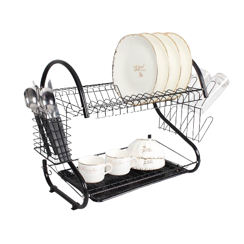 Сушарка для посуду двоярусна довга MR-1025-43-BLACK Basic Maestro Житомир - изображение 1