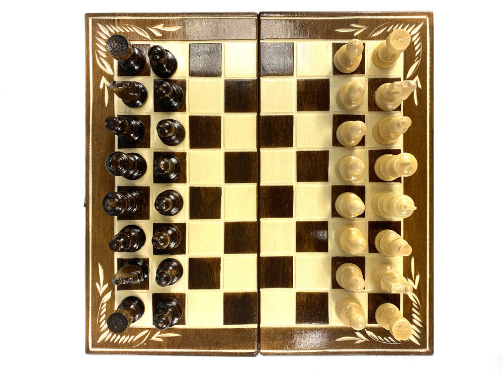 Шахова дошка для ігор 3 в 1 з натурального дерева розмір 27х27 см (S), шахи, шашки та нарди ручної роботи Кам'янець-Подільський - фото 5