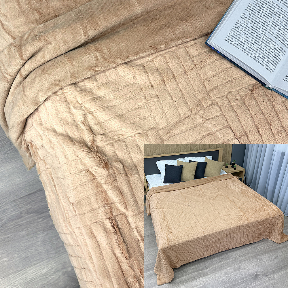 Плед-покрывало Премиум 220х240 см (+-5см) Бежевый (87-223) Киев - изображение 1