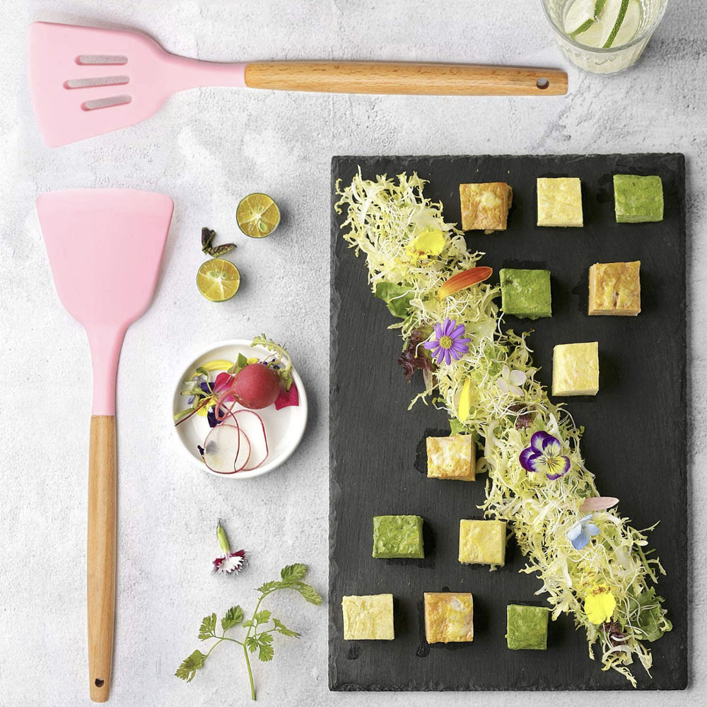 Набір кухонних речей, 19 предметів Kitchen Set, Рожевий / Силіконовий набір для кухні / Кухонний набір Київ - фото 8