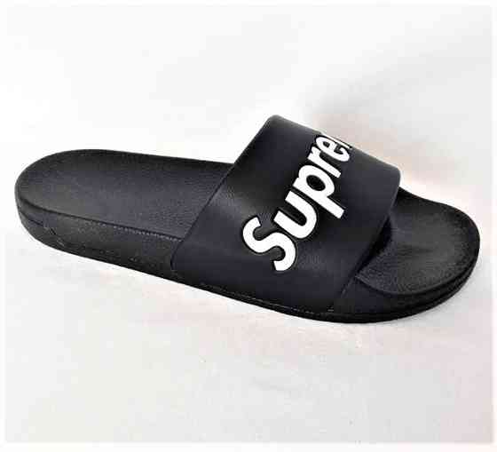 Чоловічі Шльопанці Капці SUPREME Сланці Суприм Чорні (розміри: 40,41,43,44,45) Дніпро