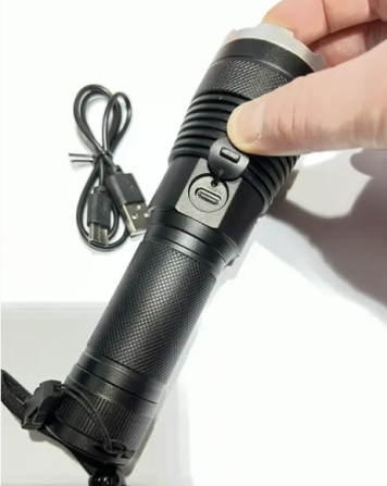 Світлодіодний ручний ліхтарик Bailong BL-A75-P90 zoom + Type-C + 26650 (3xAAA) 5 режимів Київ - фото 9
