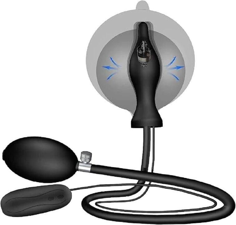 Надувний анальний розширювач із вібрацією 3,8 см х 7 см, 10 режимів Вінниця - фото 1