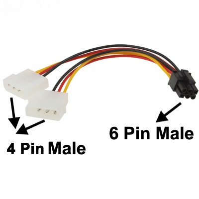 Кабель живлення для відеокарти  6-pin to 2x4-pin F Molex Винница - изображение 1