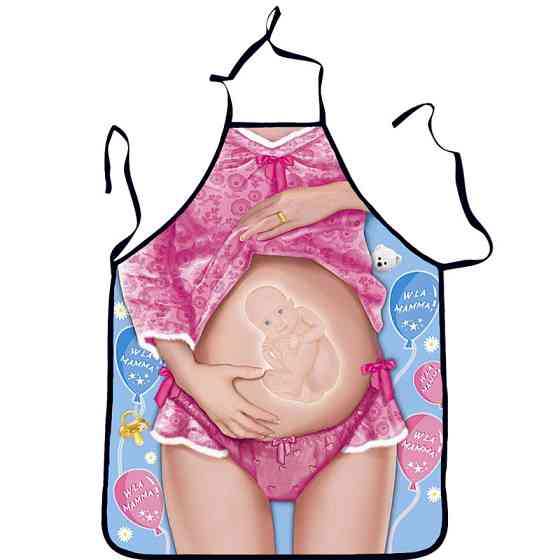 Фартух з приколом Жінка вагітна 75 на 60 см різнобарвний Київ