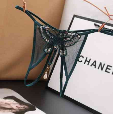 Трусики з доступом намистинкою та паєтками жіночі універсальний зелений Київ