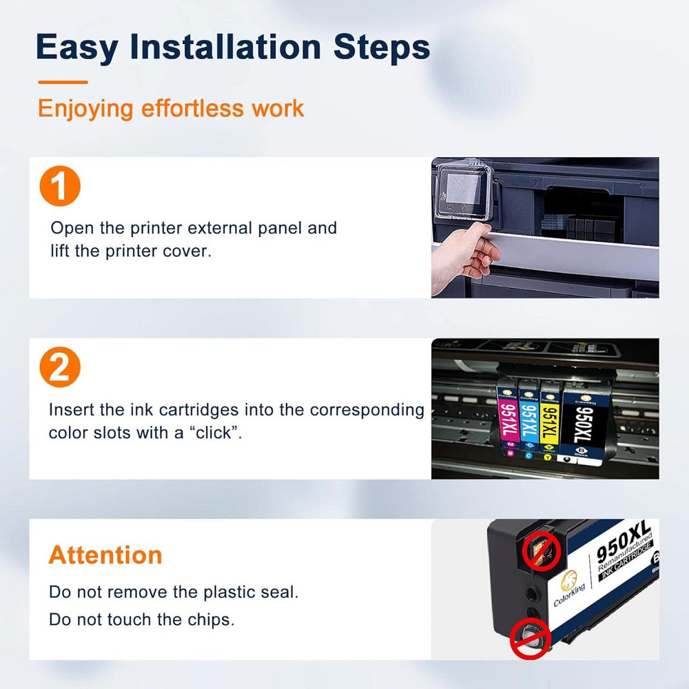 Універсальна упаковка картриджів Colorking 950XL 951XL для HP OfficeJet Pro 8600 8610 8620 8100 8615 8625 8630 8640 251dw 276dw Дніпро - фото 4
