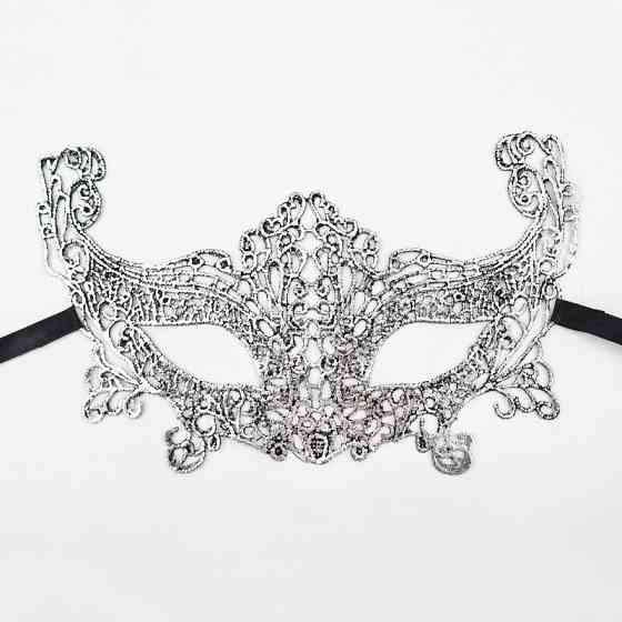 Маскарадна маска на карнавал 22 на 13 см сріблястий Київ