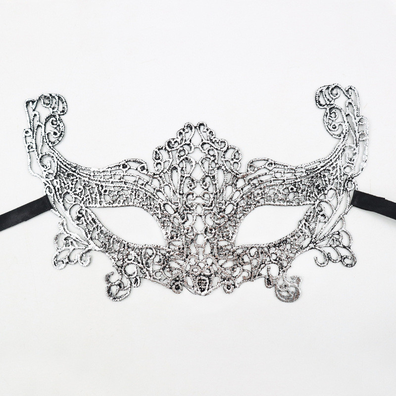 Маскарадна маска на карнавал 22 на 13 см сріблястий Київ - фото 1