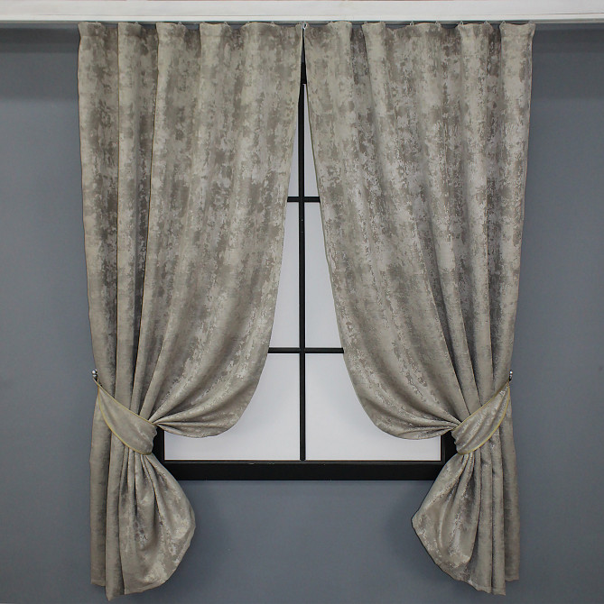 Комплект коротких штор VR-Textil Жакард Sultan XO № 1143ш Жакард Капучино 130х170 см 2 шт (35-0129) Київ - фото 1