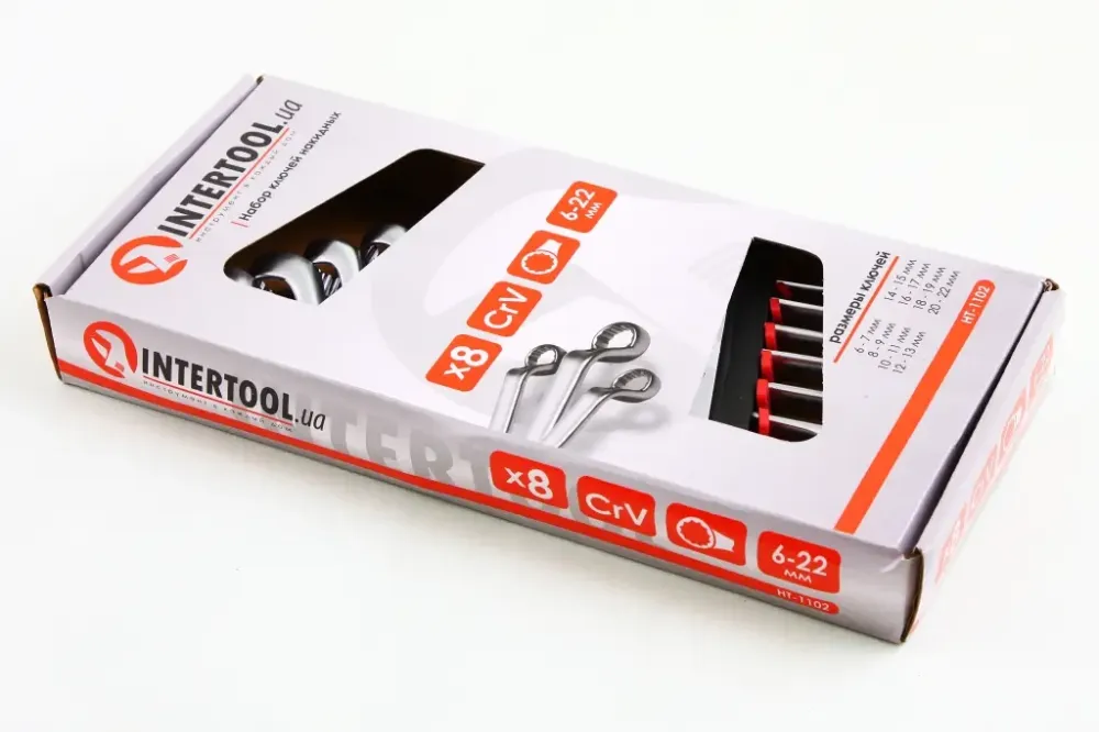 Набір ключів накидних кривих 8 ед. Intertool (6-22мм) Вінниця - фото 2