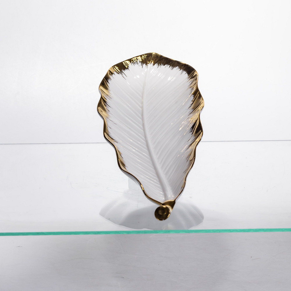 Фарфорове блюдо для закусок з золотим обрамленням Київ - фото 2