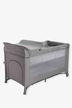 Ліжко-манеж дитяче з другим ярусом та пеленатором VELANO Tino, light grey Київ