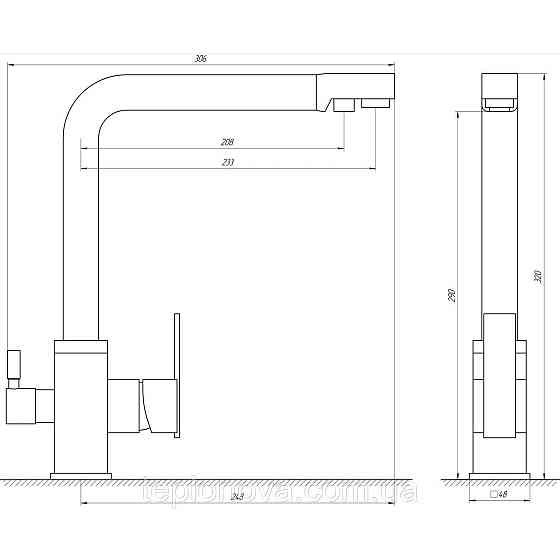 Змішувач для кухні під осмос Globus Lux LAZER GLLR-0100-8-STSTEEL Чернівці
