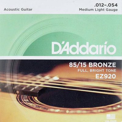 Струны для гитары D'Addario 85/15 Bronze Medium Light (12-54) (EZ920) Винница - изображение 1