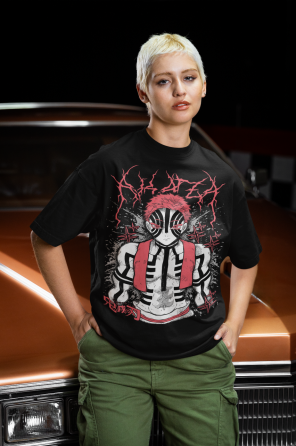 Футболка для мальчика аниме Истребитель демонов оверсайз (рост от 165 до 180 ) Черний AnimeJ0773m Днепр