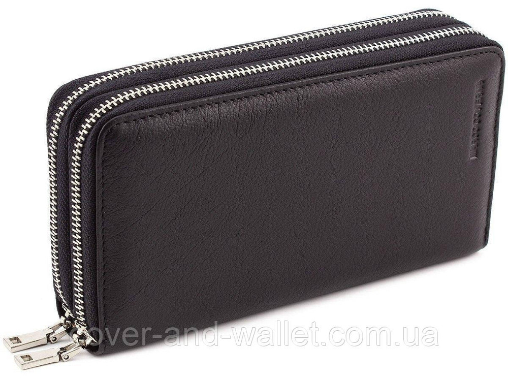Стильный мужской кожаный кошелек на две молнии с ремешком Marco Coverna 801B Киев - изображение 3