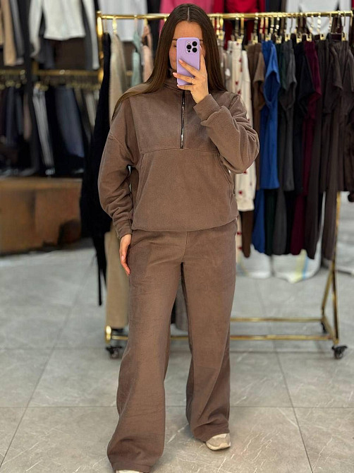 Жіночий теплий прогулянковий костюм вільного крою турецький фліс Моко, 46/48 Одеса - фото 1