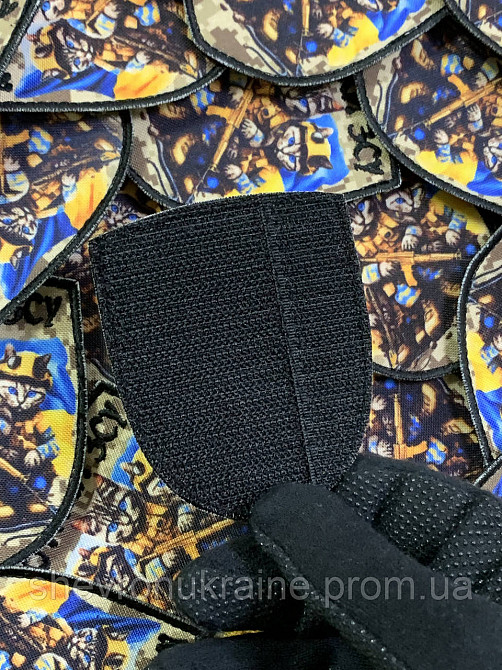 Печатный шеврон КОТИКИ ВСУ (Форма щит. На липучке) Размер 9x7см Киев - изображение 7