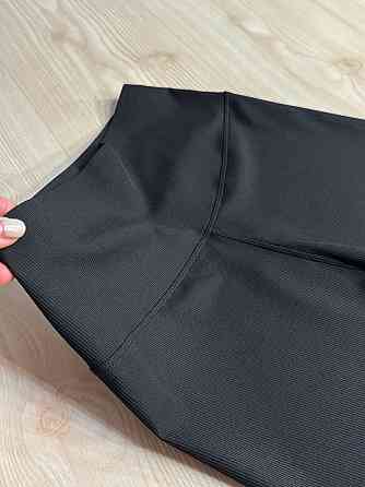 Шорты женские Kenalin 500-4 велосипедки рубчик с широким поясом тонкие черные, черный, 2XL Киев