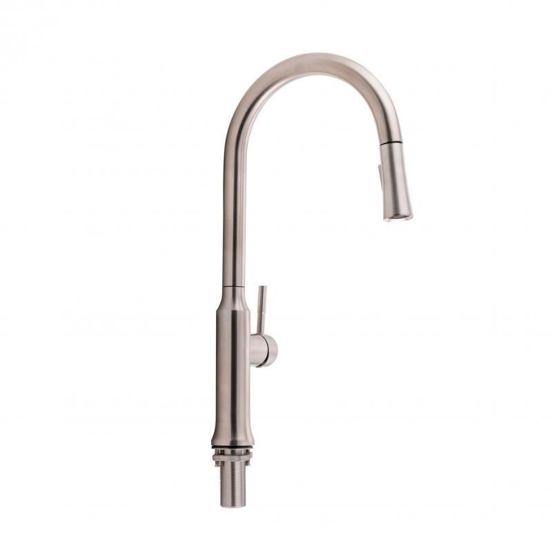 Смеситель для кухни Qtap Baruska с выдвижным изливом, нержавейка QTBAR9137103UN Brushed Nickel PVD Харьков - изображение 1