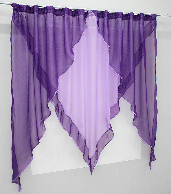 Кухонная занавеска VR-Textil № 029к фиолетовый с сиреневым 280х170 см (50-538) Киев - изображение 2