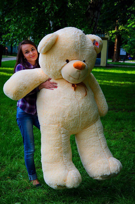 М'яка  іграшка подарунок на 8 березня плюшевий ведмедик,  плюшевий ведмедик Ветли 200 см Персиковий Тернопіль - фото 4