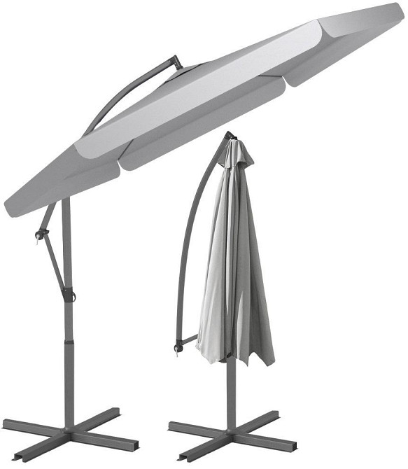 Зонт садовый угловой с наклоном 3 м Avko Garden + чохол Серый Киев - изображение 1