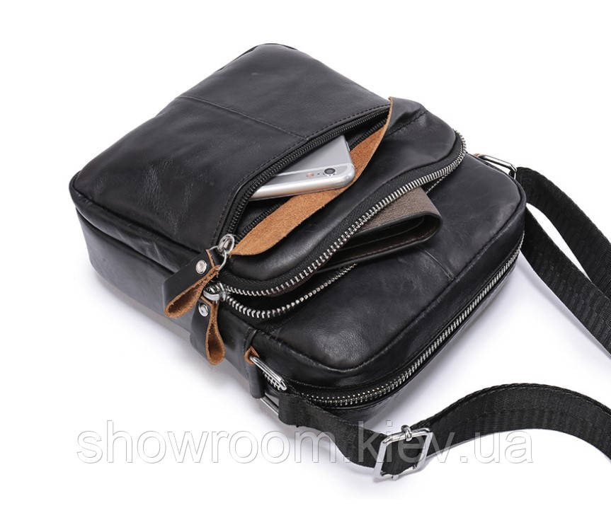 Чоловіча шкіряна чорна Leather Collection (5036) Київ - фото 3