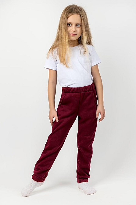Дитячі теплі штани унісекс, бордовийр. 110 топ Крохатушка одяг Київ - фото 4