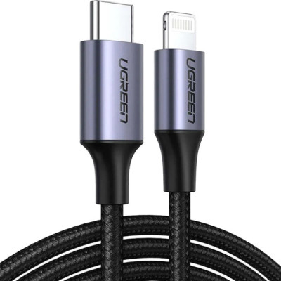 Дата кабель USB-C to Lightning 1.0m 3A 60W US304 black Ugreen (60759) Винница - изображение 1