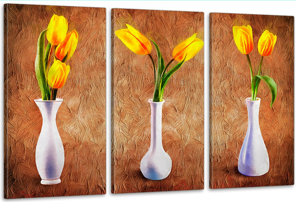 Модульная картина в гостиную / спальню  Тюльпани  ART-234_3A 70х130 см Киев - изображение 1