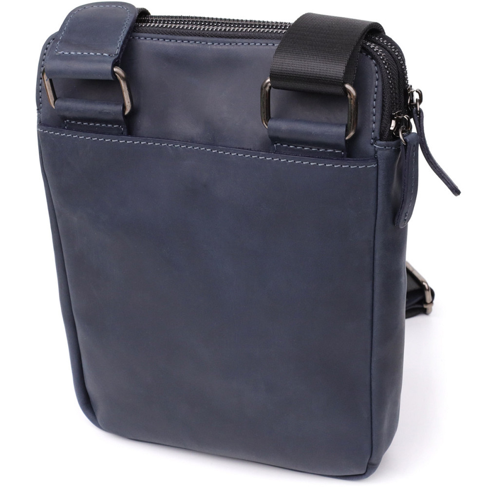 Практичная мужская сумка через плечо из винтажной натуральной кожи Shvigel 20867_1 Синий Киев - изображение 2