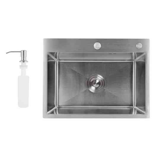 Мойка для кухни интегрированная Lidz Handmade H5843 Brushed Steel 3,0/1,0 мм LDH5843BRU49442 Киев