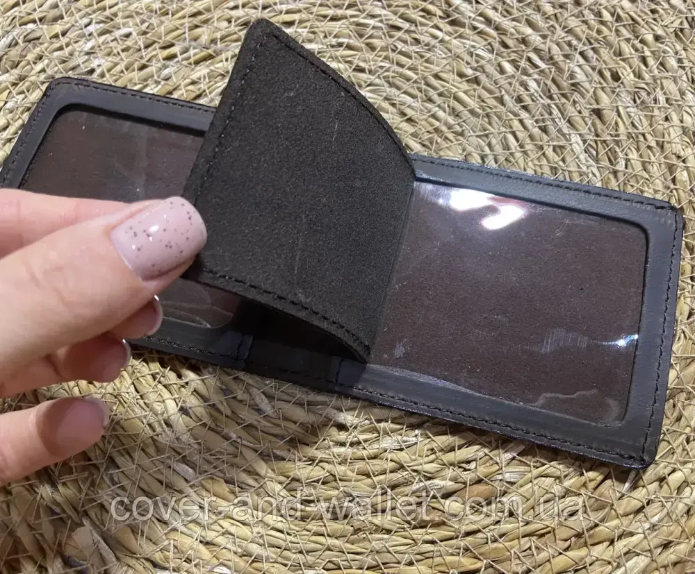 Обкладинка СБУ з кишенею з вінтажної шкіри коричневого кольору P_Leather Київ - фото 5