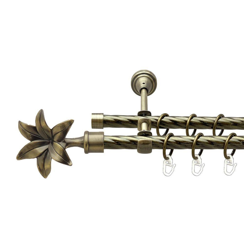 Карниз Orvit Флоріта металевий дворядний відкритий скручена труба кільце металеве Антик 16\16 мм 160 см Львов - изображение 1