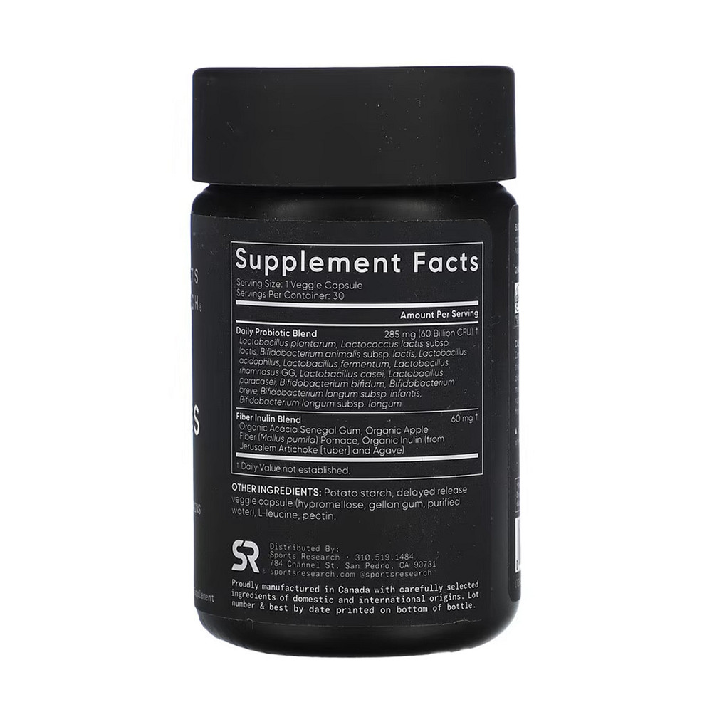 Пробиотики Sports Research Daily Probiotics with Prebiotics 60 Billion CFU 30 раст капс Киев - изображение 4