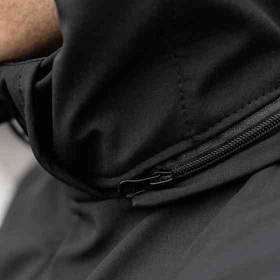 Куртка мужская демисезонная с капюшоном чёрная Pobedov Motive Киев